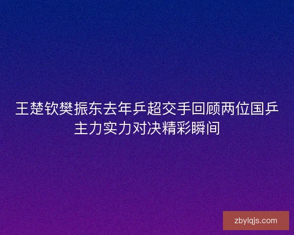 王楚钦樊振东去年乒超交手回顾两位国乒主力实力对决精彩瞬间